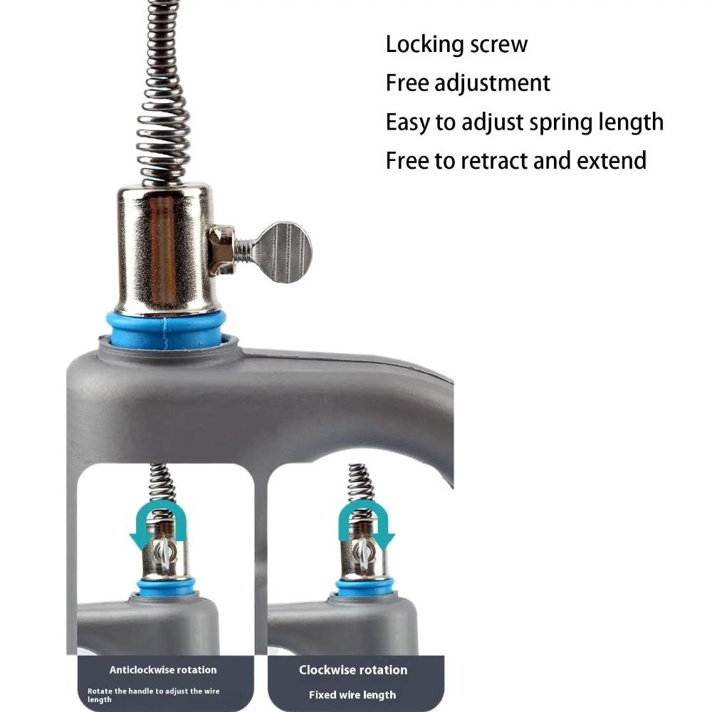 3/5Meters Long Kitchen Toilet Sewer Blockage Hand Tool Pipe Dredger Drains Dredge Drill-Powered Extendable Spring Cleaning