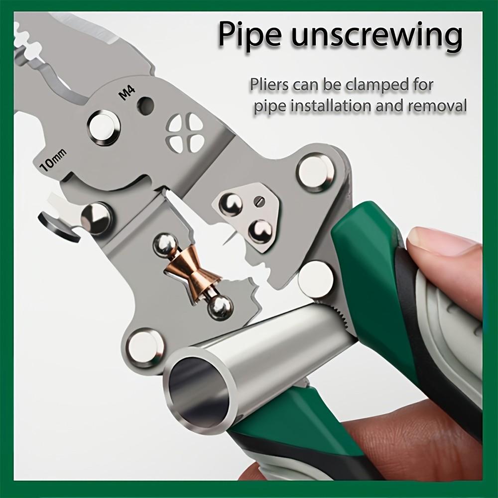 Electrician's Collapsible Multifunctional Wire Stripper, Durable High Carbon Steel Precision Tool for Cutting & Crimping, Ideal for Electrical Work