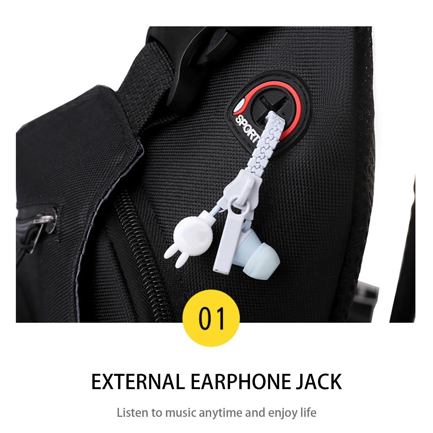 Rock Skull Pattern Multifunctional Crossbody Bag, Shoulder Bags, Sports Chest Bag with Earphone Hole, Adjustable Shoulder Straps, Multiple Carrying Ways, Lightweight and Mini-sized, Suitable for Outdoor Sports and Daily Commuting, An Ideal Gift