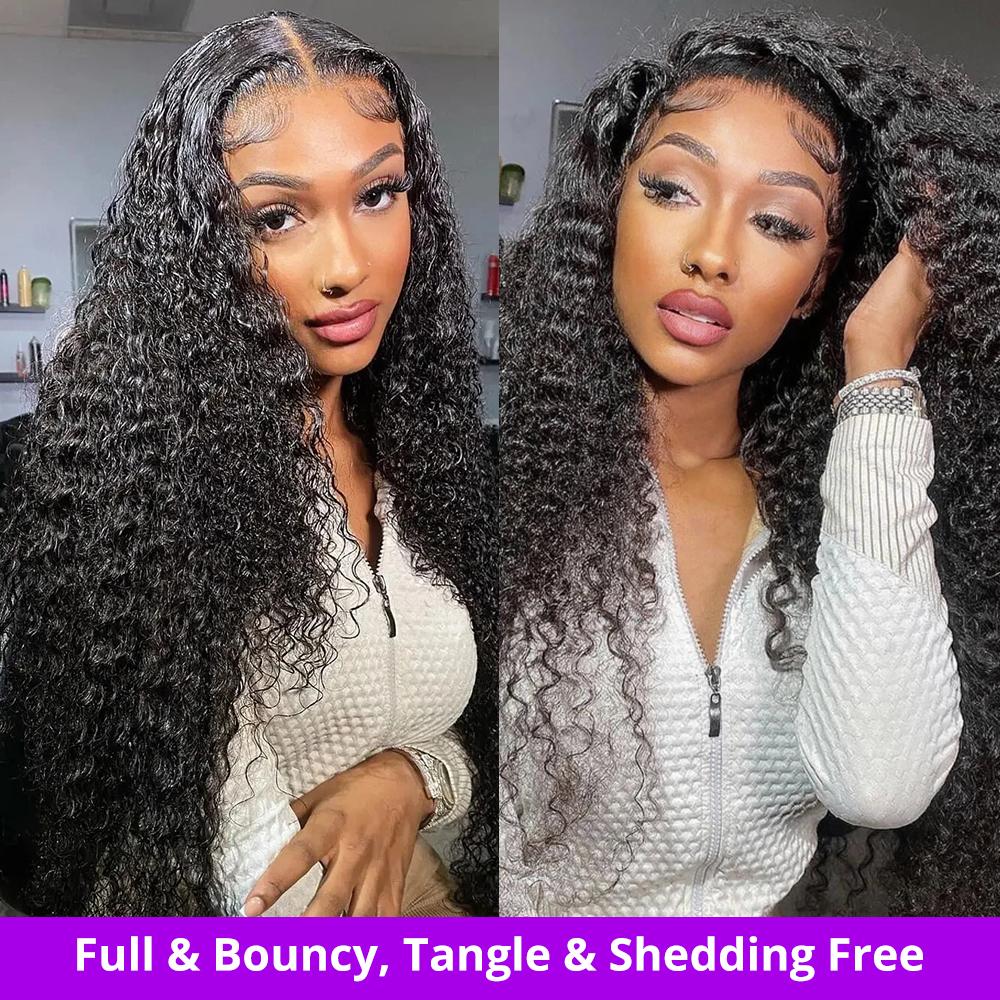 13x6 Deep Wave Lace Front Wig Human Hair 180 Density Pre Plucked Transparent Lace Wig For Women