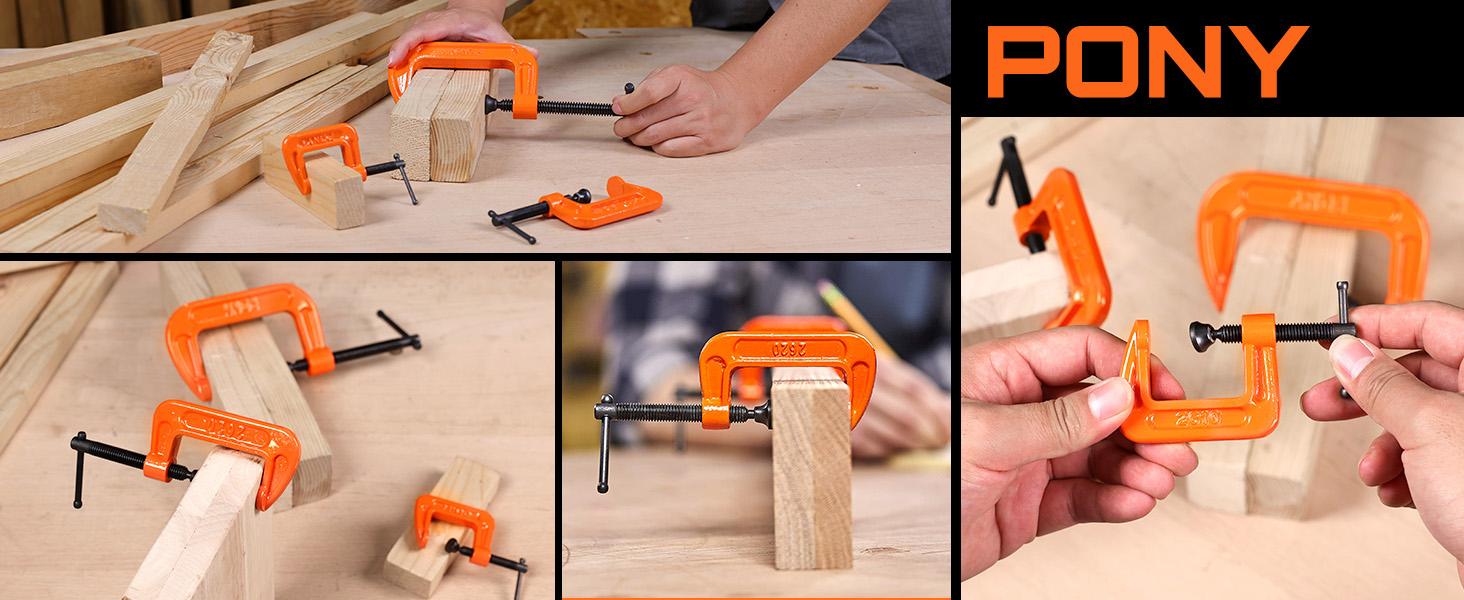 #JumpstartSale PONY Malleable Iron C-Clamp Set, 3-Count, (1", 2", 3") #JumpstartSale PONY Malleable Iron C-Clamp Set, 3-Count, (1", 2", 3")