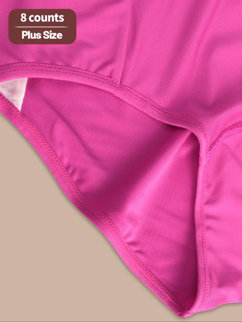 【Plus Size】 Letter Pattern High Waist Brief, Soft Comfy Breathable Knicker for Daily Wear, Fashion Comfy Underwear, Women's Underwear for All Seasons