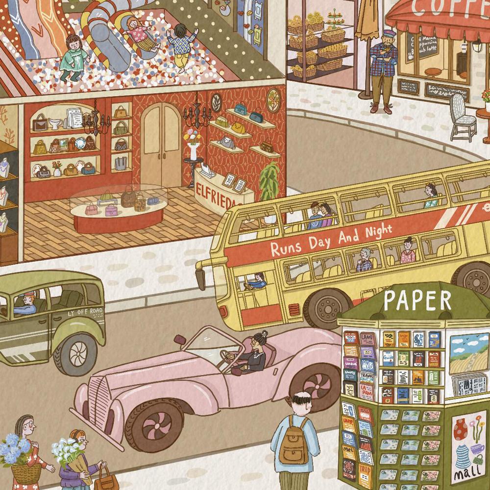 Miniature Cartoon Supermarket Building Diorama Scenery Stickers, 300+ Adorable Mall Front Shop Scenes Stickers for DIY Crafts, Scrapbooking Stickers, Special Gift, and Sticker Collection Books, Immersive Landscape Stickers