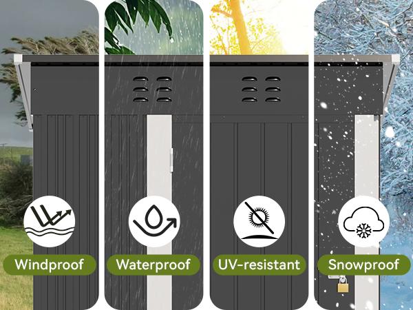 COMHOMA 5x3FT Shed Outdoor Storage Shed Metal,Lockable Door Tool Sheds with Sloping Roof,Steel Garden Shed with Air Vent for Backyard,Patio,Lawn