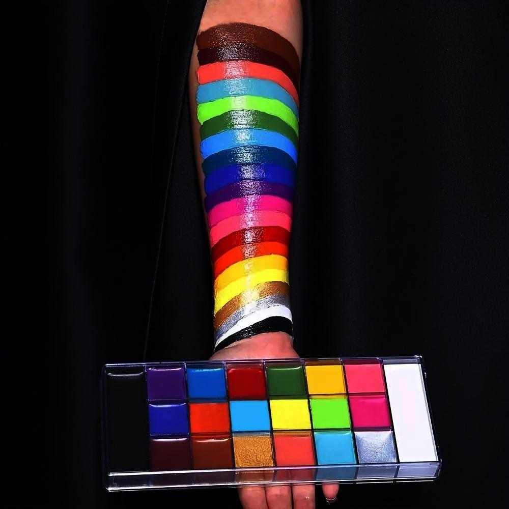 20 Color Oil-Based Face Paint Set, Ideal for Body Art, Stage Makeup, Halloween, Christmas Cosmetics, Versatile and Vibrant