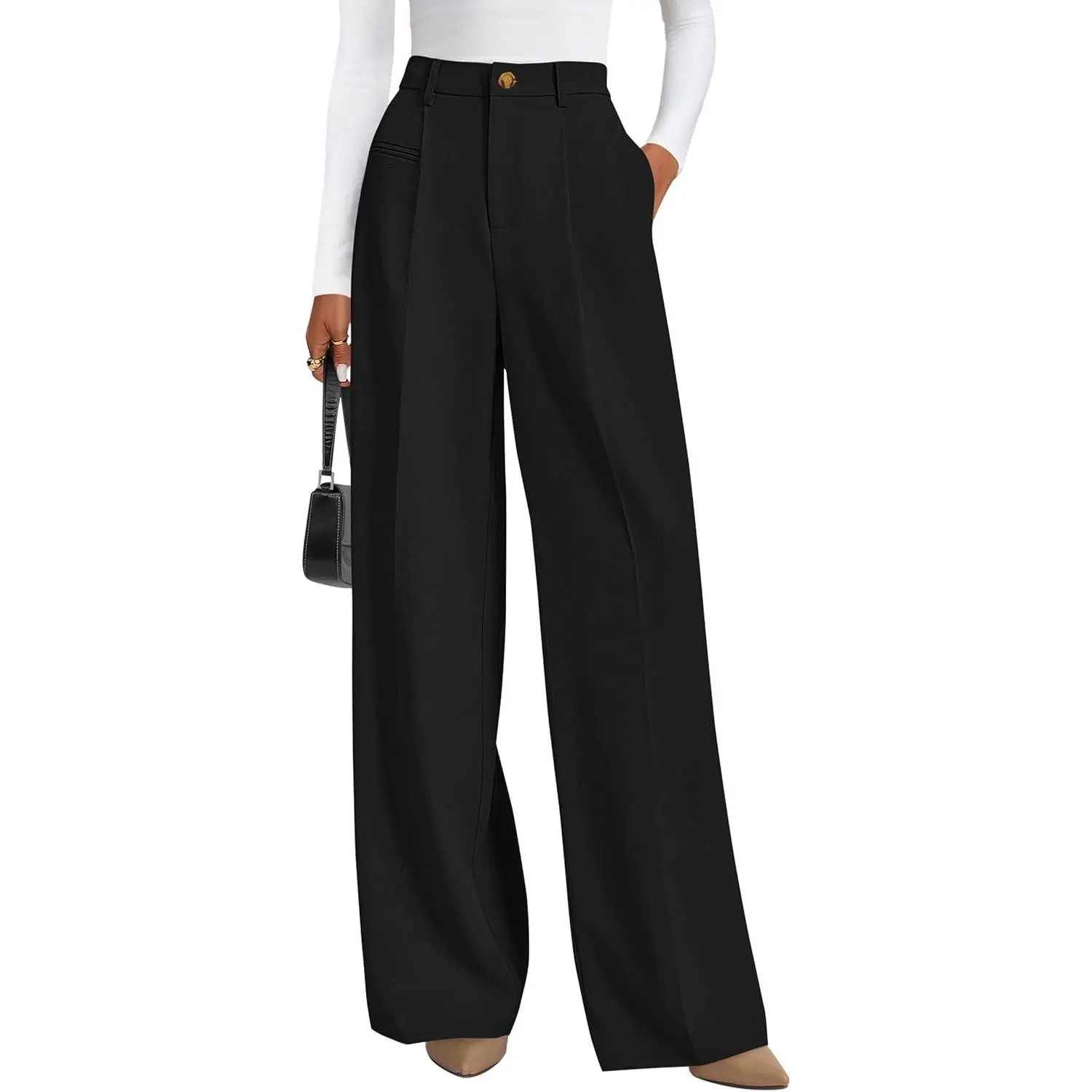 Women's Tailored Wide Leg Work Dress Pants(Gift)