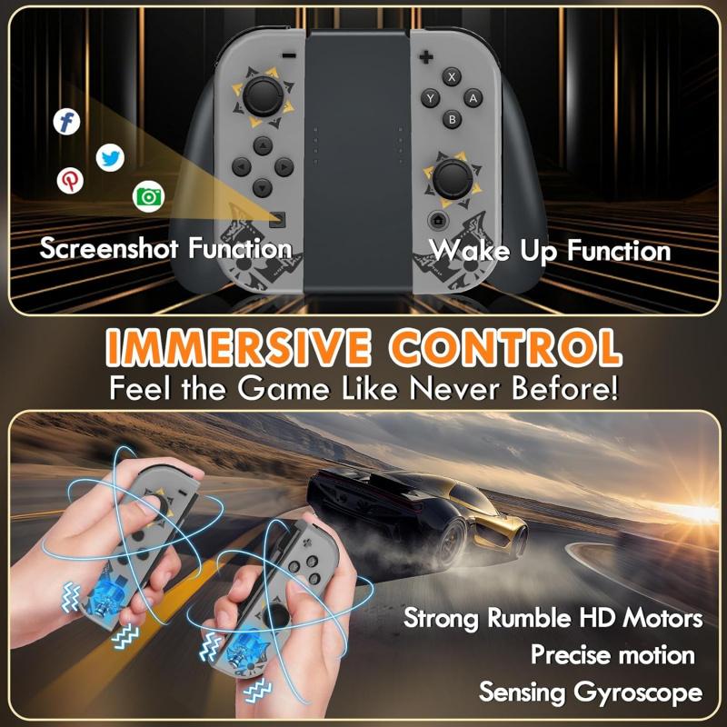 Wireless Controller for Nintendo Switch/lite/oled, DualVibration Function Replacement Parts, Wake-Up SwitchButton Design