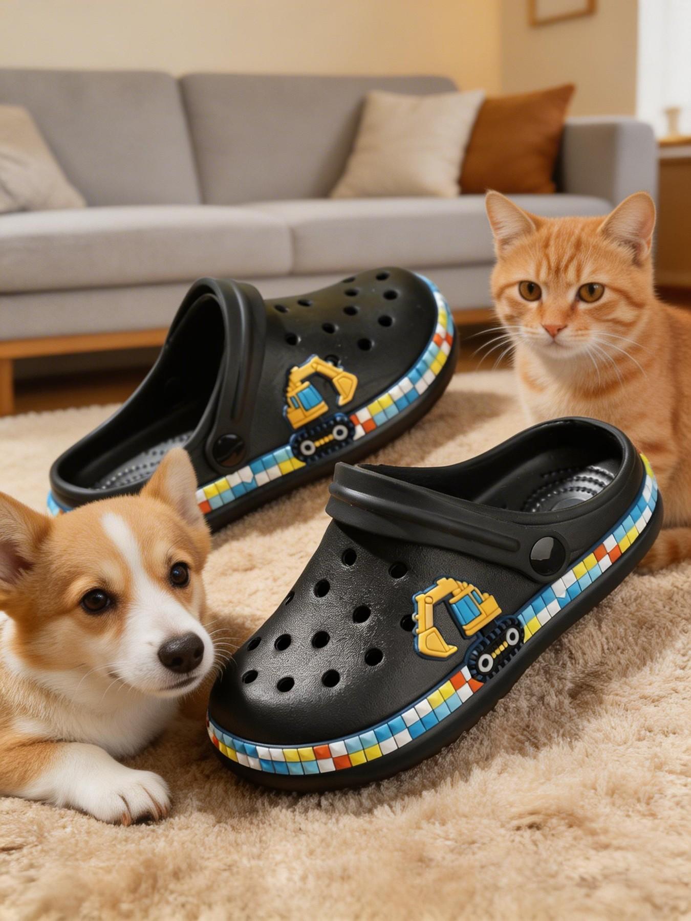 Cartoon Hole Shoes, Boys Girls Soft Sole Comfort Sandals, Summer Beach Slippers, Eva Material, Spring & Fall