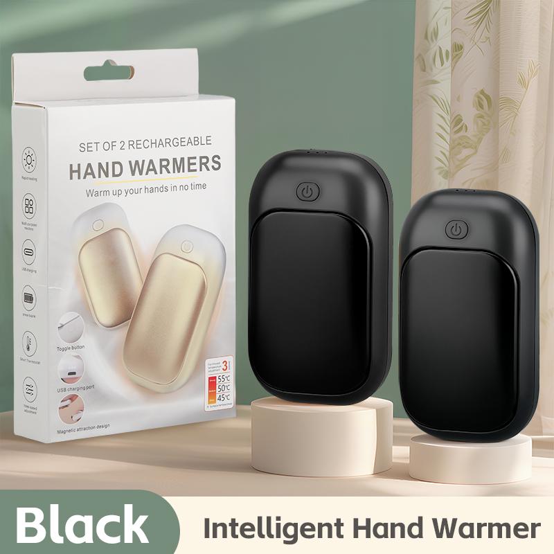 Rechargeable Hand Warmer 2-Piece Set, Magnetic Electric Heater, Three-Tier Temperature Control, Ultra-Wave Fast Heating, Smart Chip Safe Heating