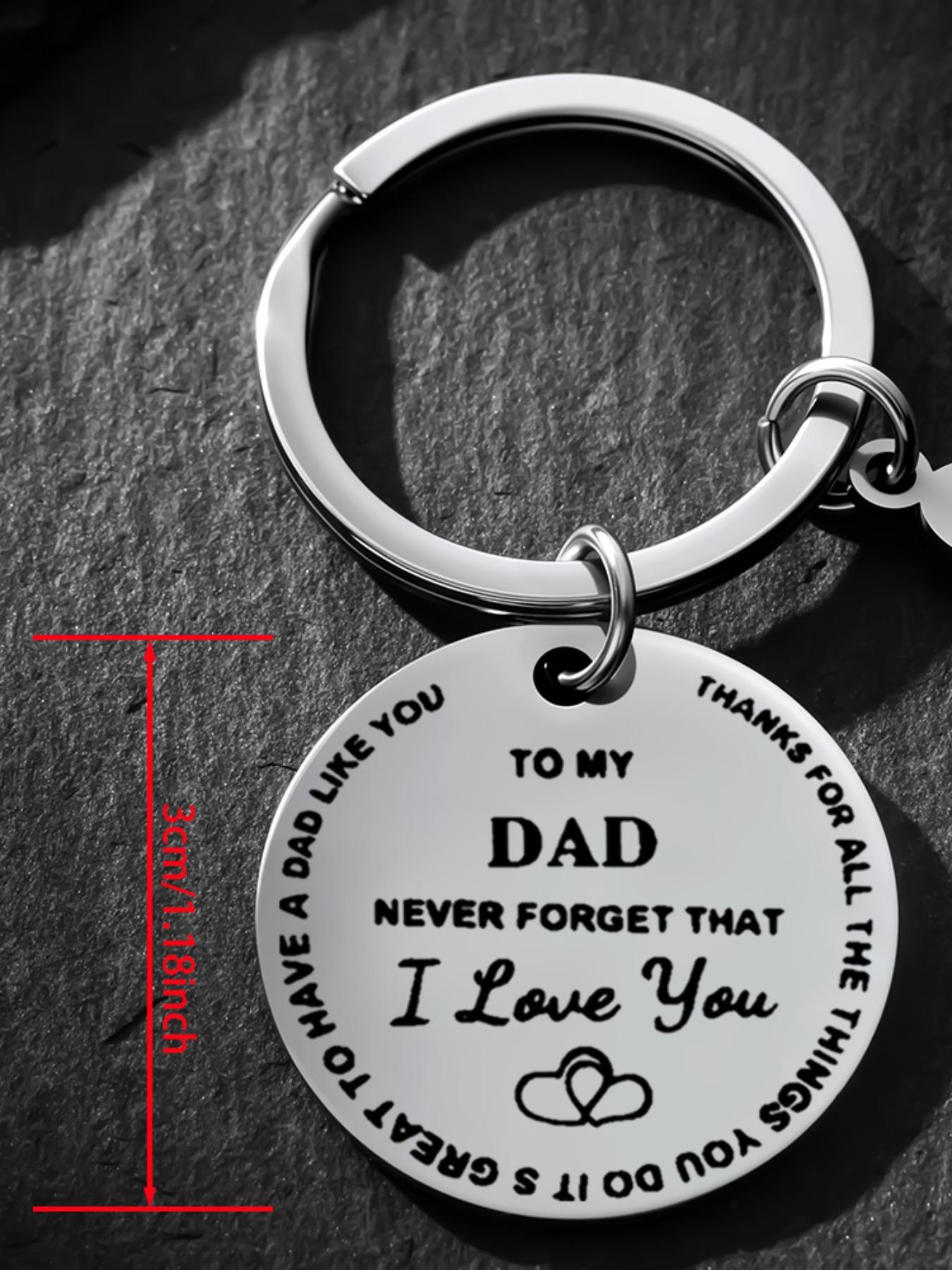 Engraved 'i Love You' Stainless Steel Keychain, Personalized Initial a Key Ring, Perfect Gift for Dad, Father's Day, Birthday, Christmas