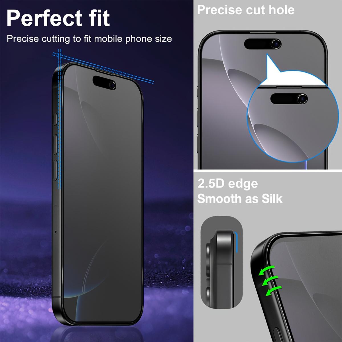 2pcs 4-way 360° Privacy Screen Protector for iPhone 17 Air/17/16/15/14/13/12/11/Pro Max/Pro/Plus/Mini/16e/XR/X/XS/XS MAX,Full Coverage Anti-Spy Protection,Scratch-Resistant,Anti-Fingerprint,Compatible with dynamic islands,Easy to Install,Case-Friendly