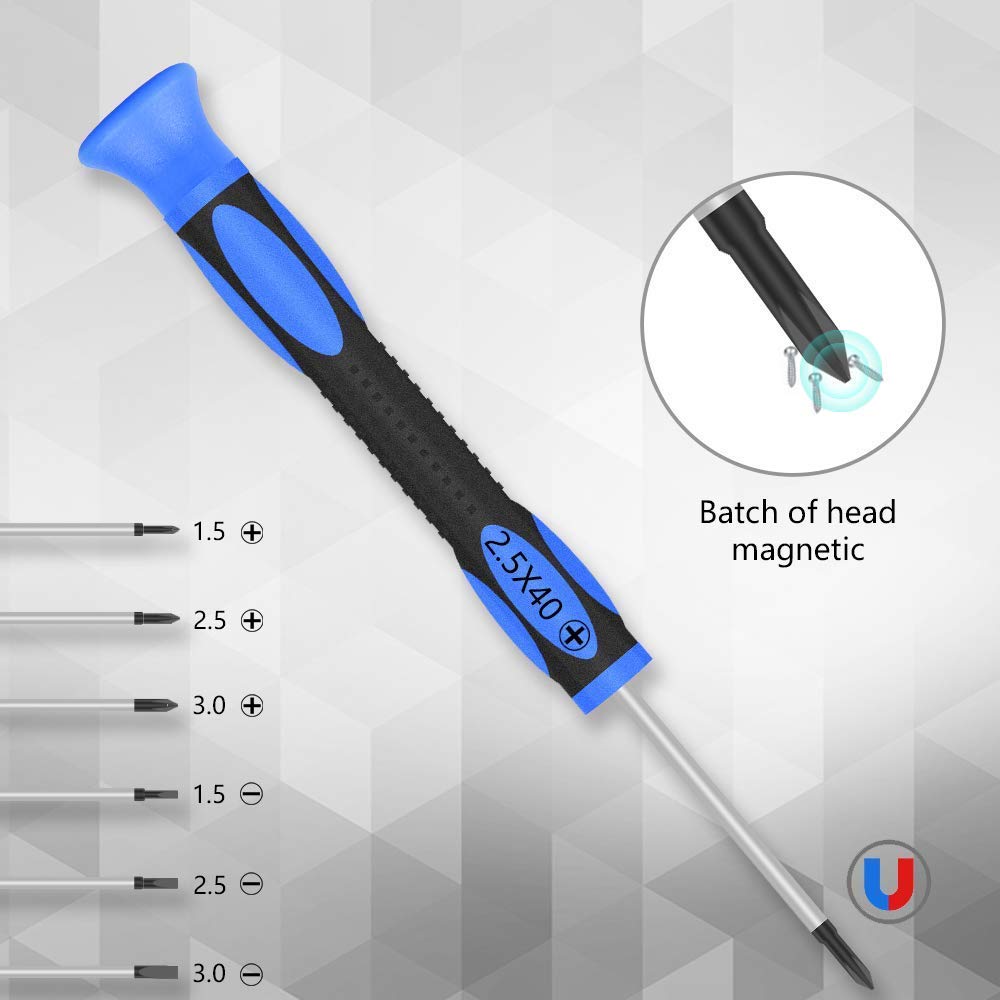 10 in 1 Precision Screwdriver Set Handle Portable Pen Manual Hand Tool Kit Wireless Cordless Magnetic Mini Small Bit for Mobile Cell Phone Watch Repair Home Household Micro Laptop PC Multi-functional Professional