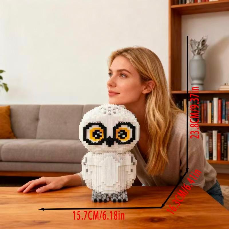 Owl 3D Puzzle Building Blocks, Creative Decorative Item, Perfect Gift for Birthdays, Halloween, Valentine's Day, Christmas, Unisex