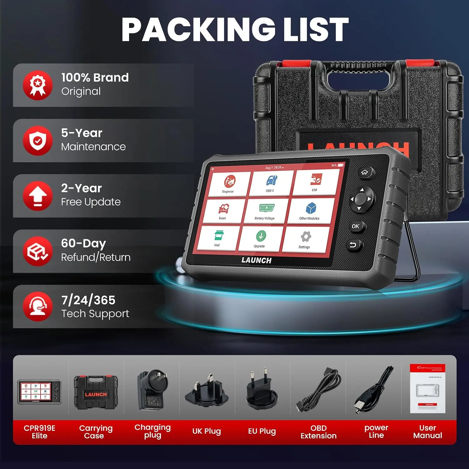 LAUNCH OBD2  CRP123I V3.0 Elite,2026  WiFi ,FCA SGW,CANFD&DoIP,SAS///BMS/DPF//ABS  , T。 est, Auto VIN