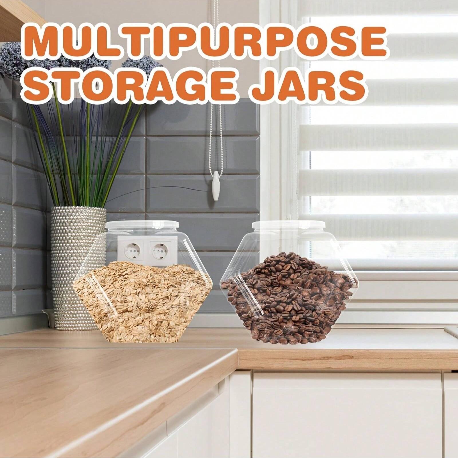 Transparent Plastic Snack Container, 78 Oz Capacity, Hexagonal Shape with Lid, Ideal for Kitchen Countertop, Candy Buffet, Home Storage Box