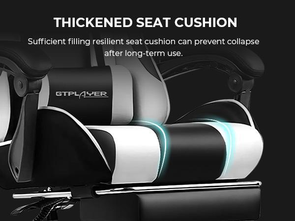 【Ergonomic Massage Chair】 A computer chair with footrest  massage lumbar support, a height-adjustable gaming chair, equipped with a 360° rotatable seat  headrest, suitable for both office  gaming use. Big and Tall