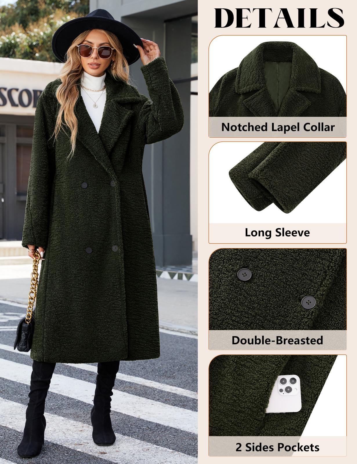 UMIPUBO Women's Fleece Winter Coat Fuzzy Lapel Open Front Long Cardigan Jackets Fluffy Faux Fur Warm Fashions Outwear