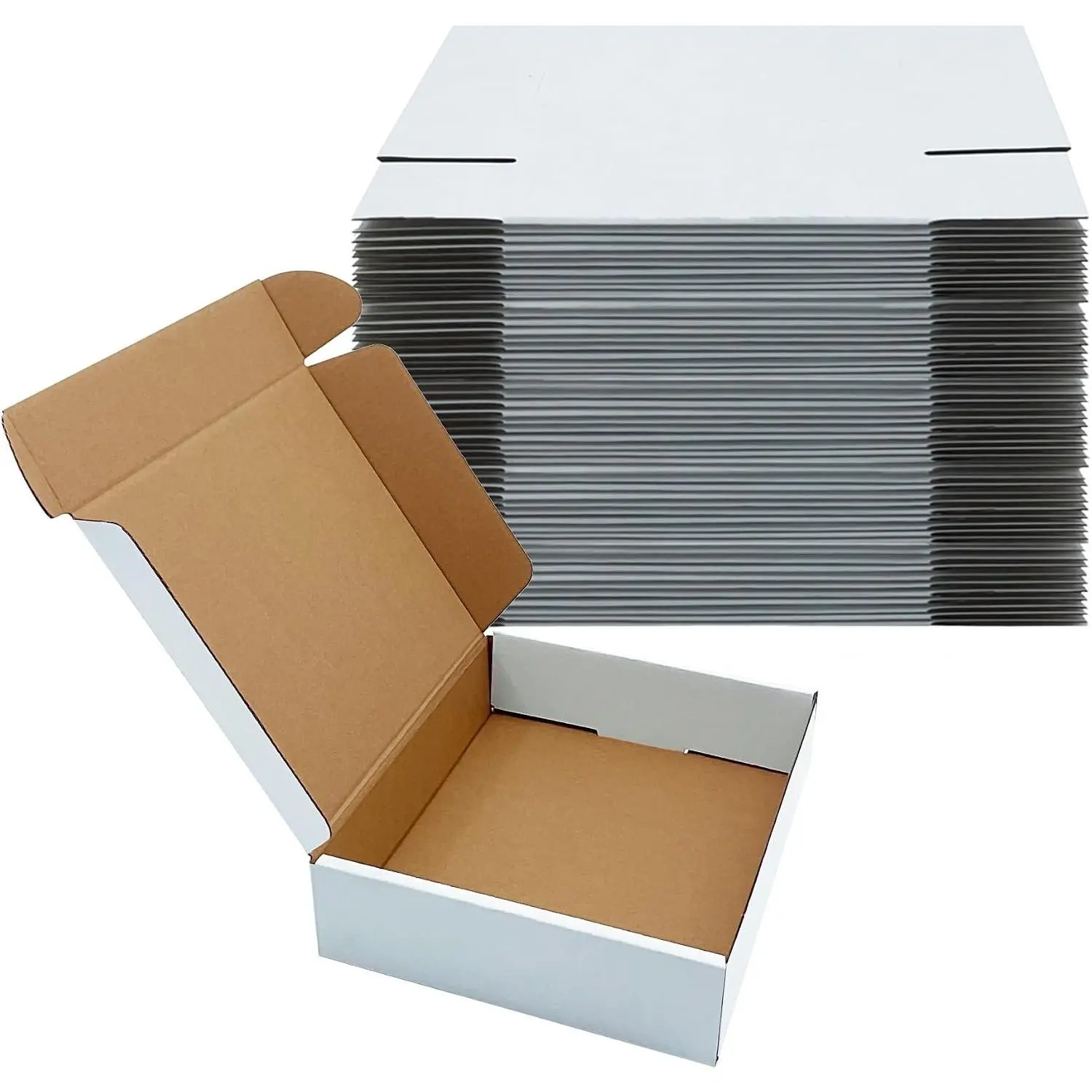 White Shipping Boxes 9x7x2 inch 25 Pack,Corrugated Mailers for E-Commerce Small Business Packaging, Literature Mailer, Mailing, Gifting, Wrapping, Moving, Storage, Recycled Cardboard Box, Tuck Top