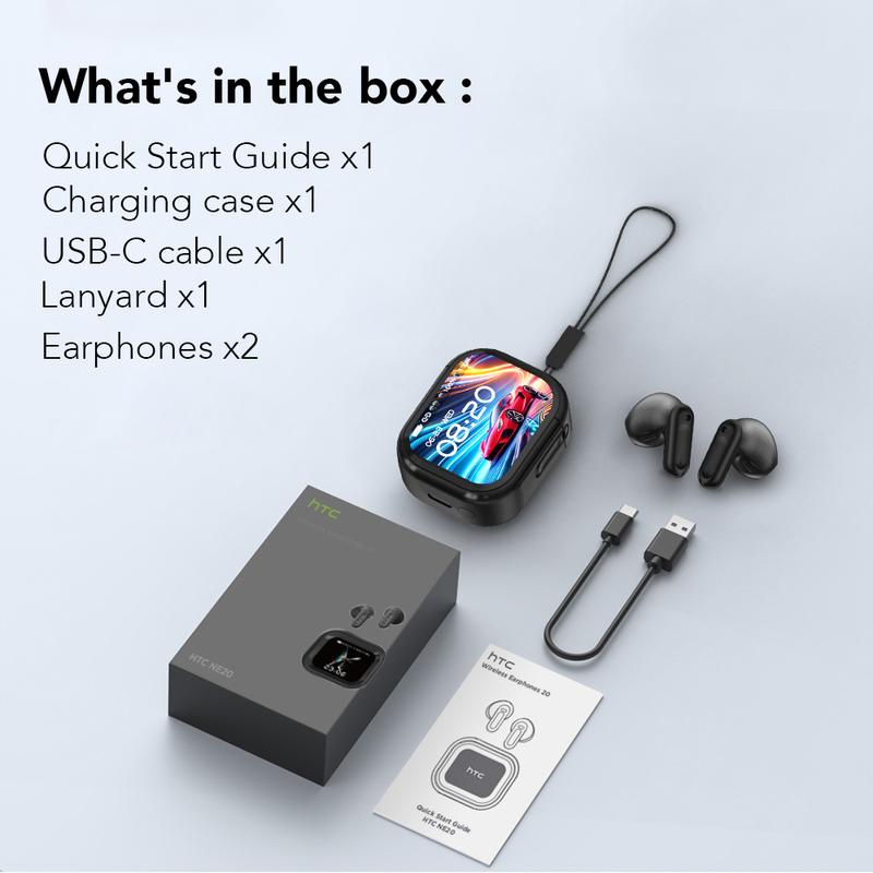HTC NE20 Bluetooth 5.4 Earphones LED Display High Fidelity Waterproof Wireless Earphones | Suitable for Office, Sports, Study and Audio Calls | Built-in Microphone | Earphones HTC NE20 Bluetooth 5.4 Earphones LED Display High Fidelity Waterproof Wireless Earphones | Suitable for Office, Sports, Study and Audio Calls | Built-in Microphone | Earphones