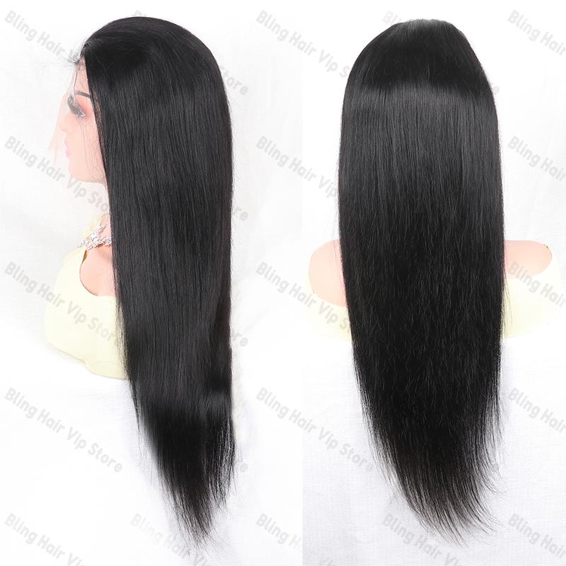 Bling Hair VIP 36 34 Inch 13X4 13X6 Straight HD Transparent Lace Front Wig Human Hair 360 Full Frontal Wigs for Women Brazilian Real Human Hair PrePlucked Natural Black Remy Hair 180% Density 4x4 Closure Wig #TikTokShopHolidayHaul