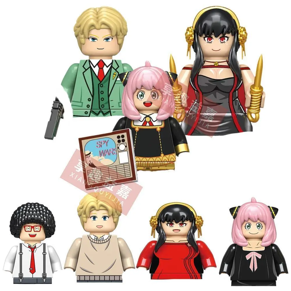 2026 Hot selling toys SPY FAMILY Yor Forger Anya Forger Loid Forger Anime Cartoon Mini Action Toy Figures Building Blocks Assembly Model Toys Dolls Internet-famous toy