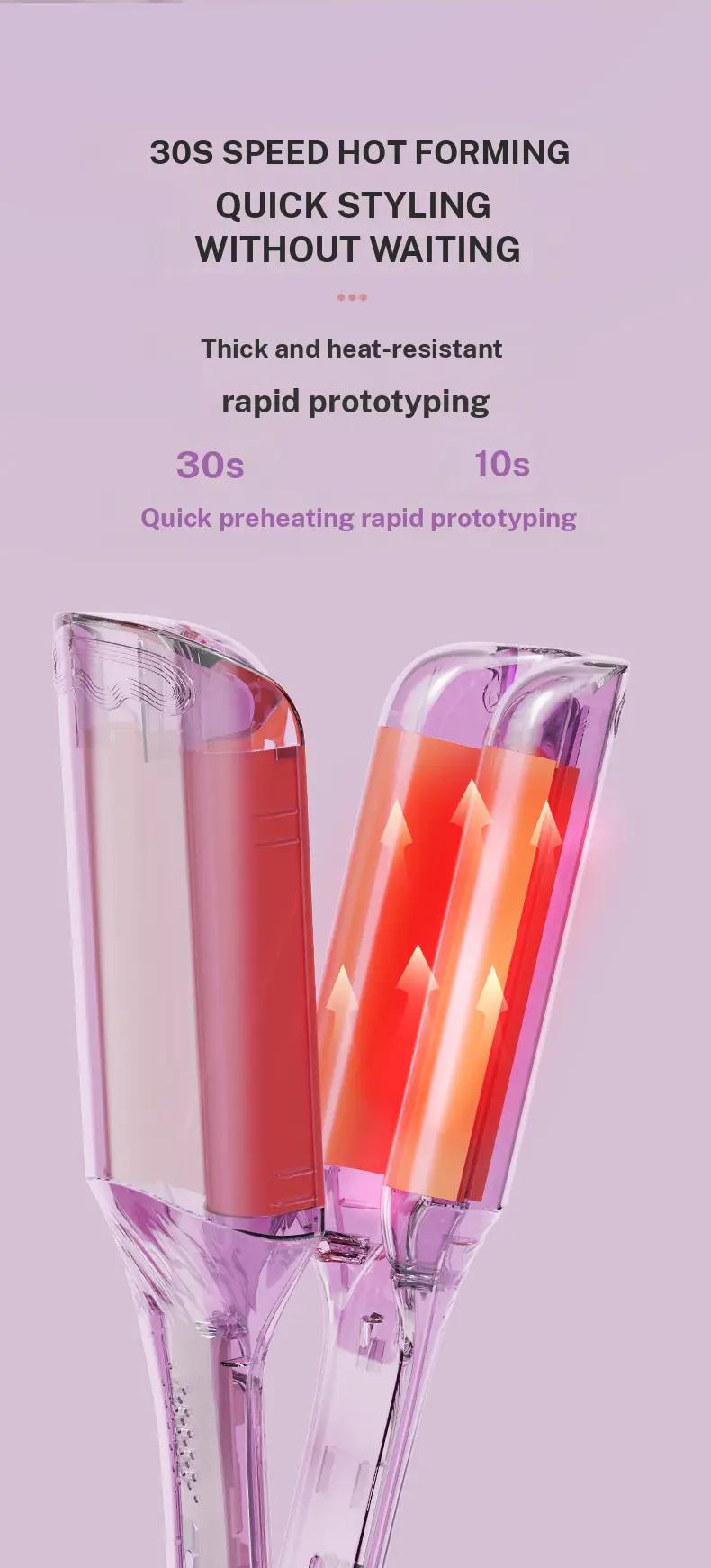 French Style 2025 New Upgrade 32MM French Wave Curling Iron 30W 3 Barrels Adjustable Temperatures Fast Heating 30 Seconds Auto Off Safety Lock Silicone Cover 1.8m Extension Cord for All Hair Types Beauty & Hair Styling, Fashionable New Looks use tool