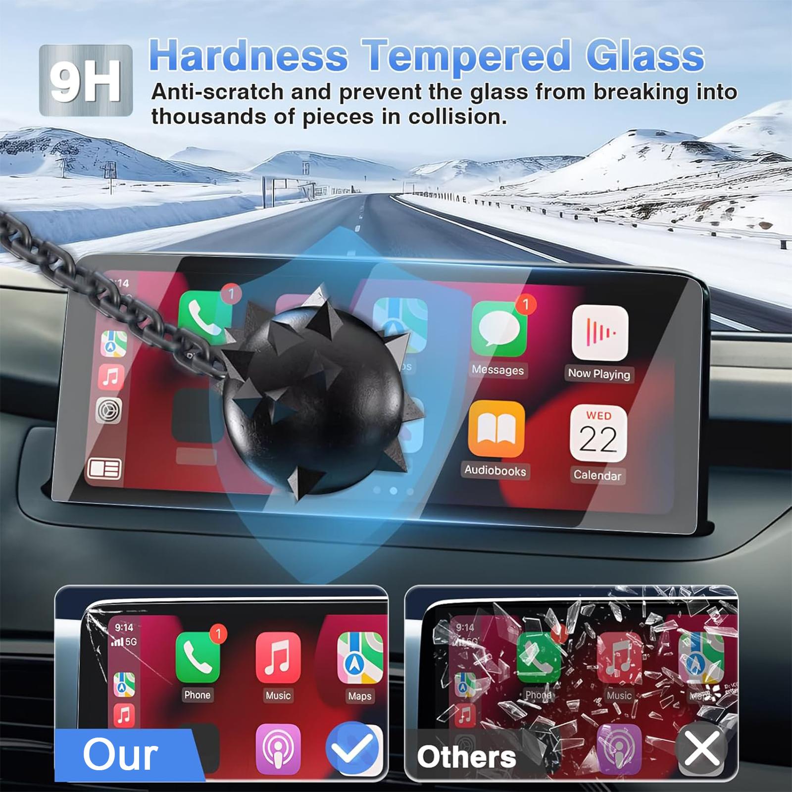 Canvcle 2 Pack Screen Protector for 2021 2022 2023 2024 2025 Mazda CX5 and CX-9 10.25-Inch Touchscreen, 2025 CX-5 Accessories Navigation Display Protective Film Tempered Glass Anti Glare