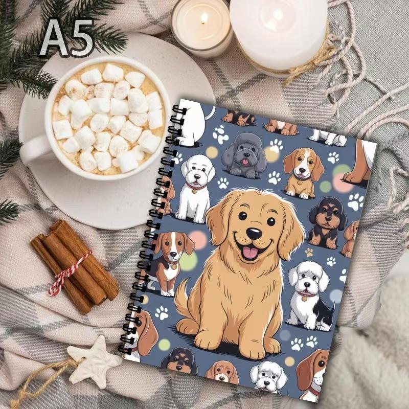 Cute Golden Retriever Theme Coil Notebook, Adorable Dog Design Journal, Perfect for Pet Lovers and Daily Use, Stylish Stationery