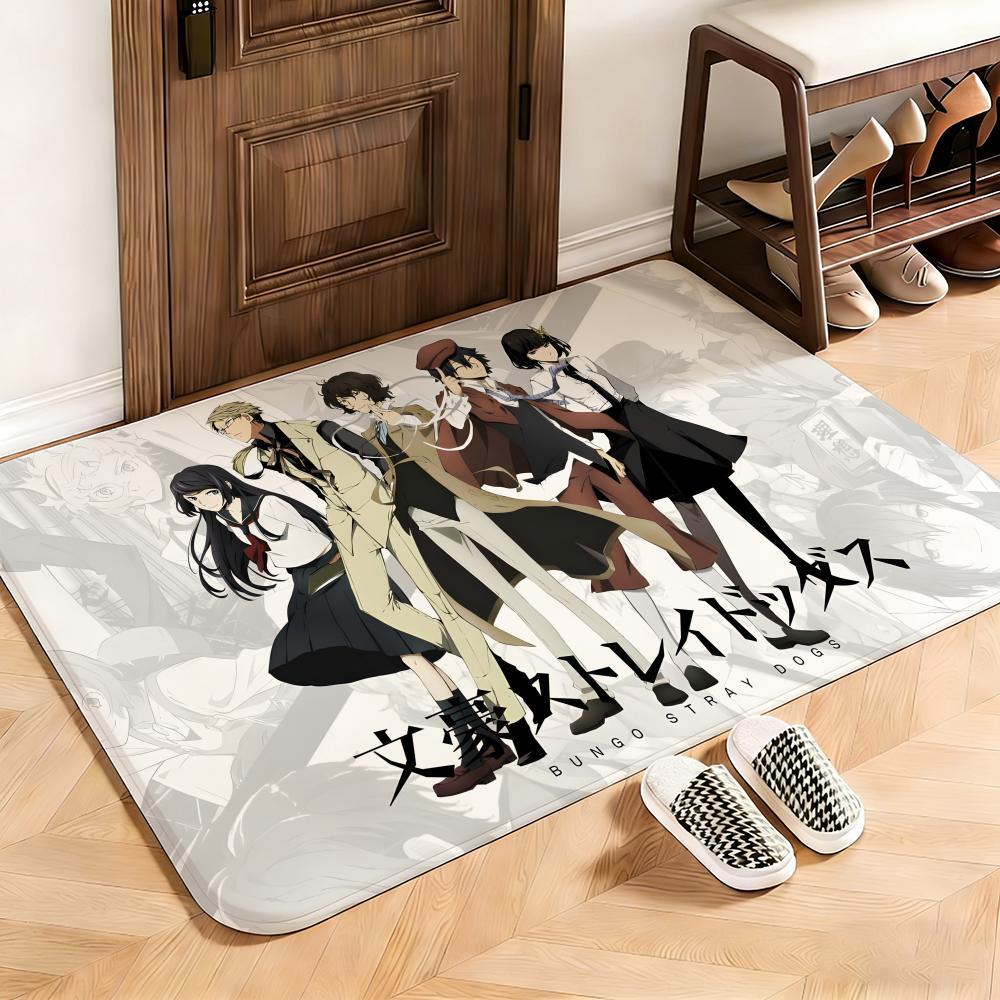 Mystery Bungo Stray Dogs Floor Mat This soft flannel mat provides a cozy Soft flannel mat with quick water absorption, non-slip and durable. Easy to clean, ideal for bathroom and entryway use.