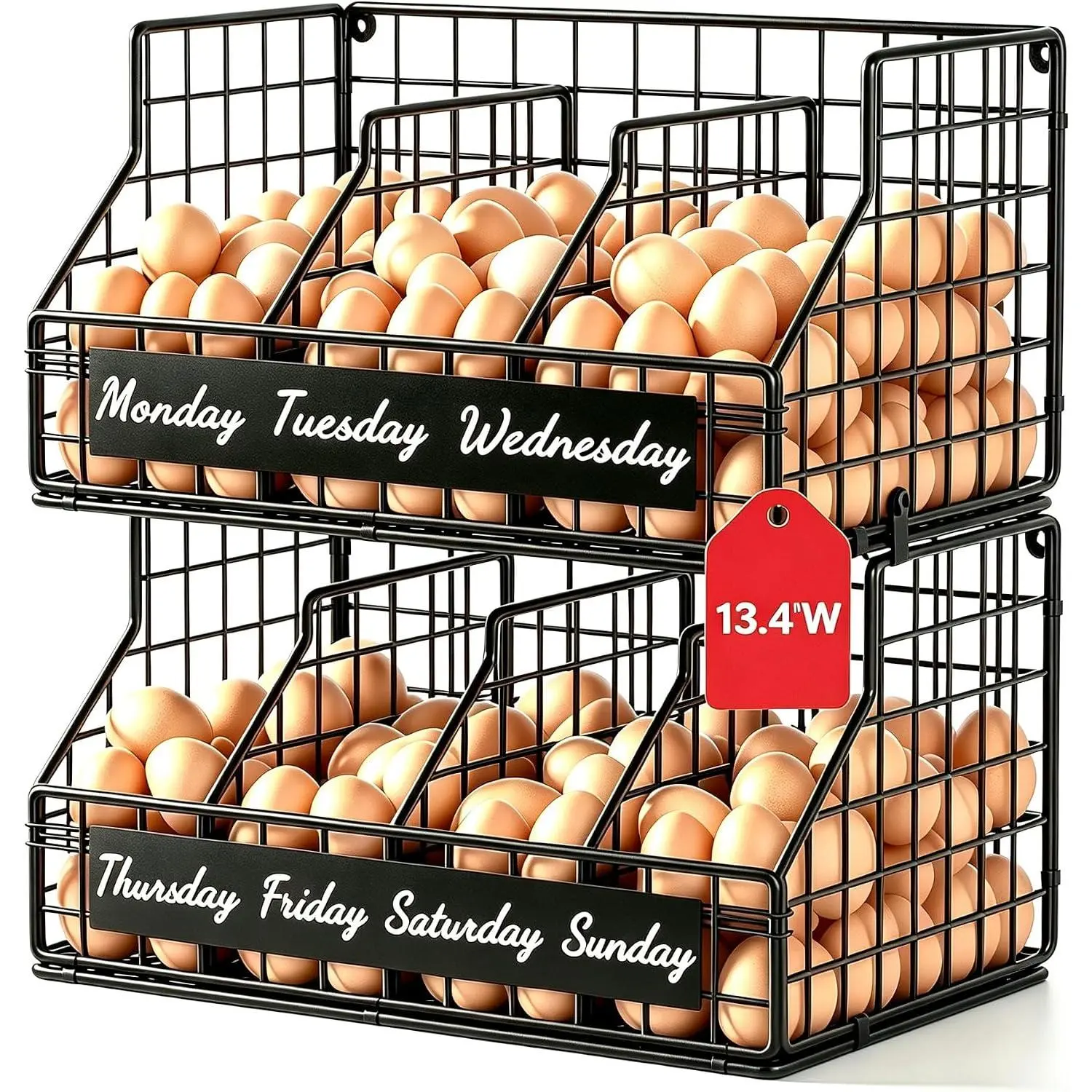 Egg Holder Countertop, 2 Tier Chicken Egg Basket for Gathering  Eggs