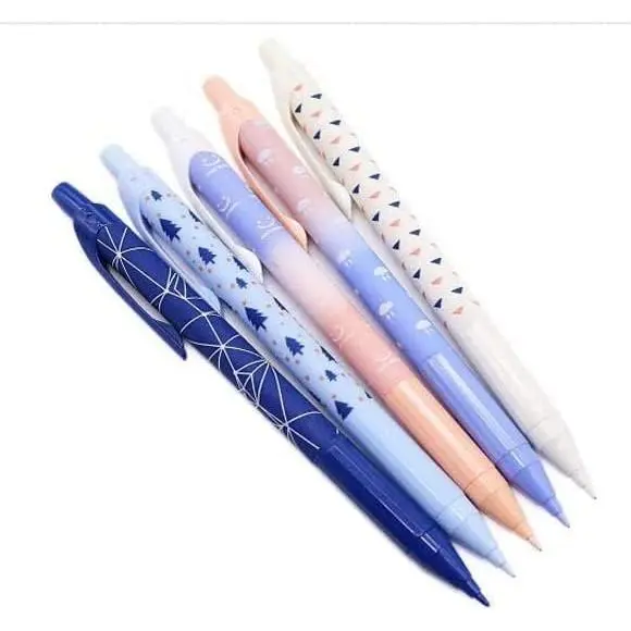 Blue Series Mechanical Pencils, Black Lead 0.7mm Point Automatic Pencil for drafting, Refillable Pencils Pack of 5 count…