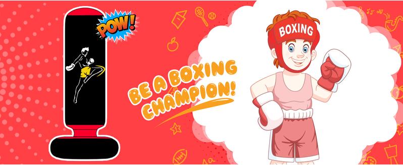 QPAU 66 Inch Inflatable Kids Punching Bag Toy with Boxing Gloves for Ages 6-12 Christmas Gifts for Boys & Girls Ideal for Karate Taekwondo MMA Exercise Strengthening Fun Family Time - Energy