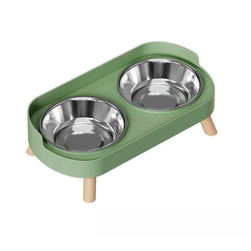 Cat Feeder 2-In-1, Stainless Steel Non-Slip Dual Bowl, Easy Clean, Multiple Colors, Perfect Gift, Anti-Tip Pet Food and Water Dish