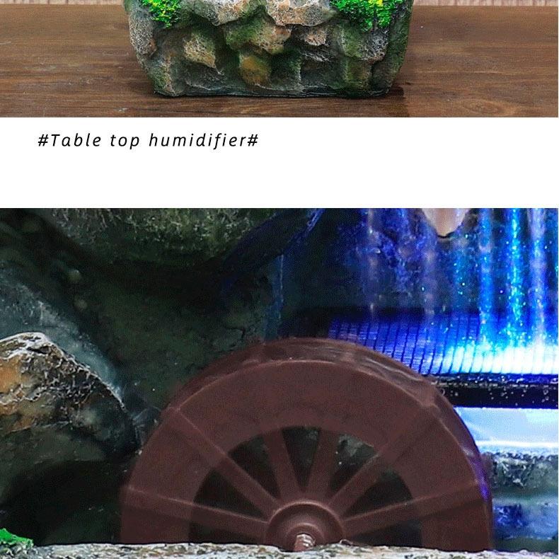 The Creative Cycle Water Flow Desk Ornament is a resin sculpture inspired by miniature natural landscapes, featuring an integrated small water pump to achieve a continuous water circulation flow