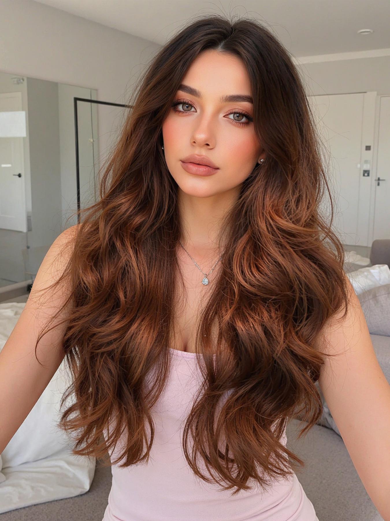 Fashionable New 7x5.5 Frontal Hand-Woven Lace Wigs, 24 Inch Long