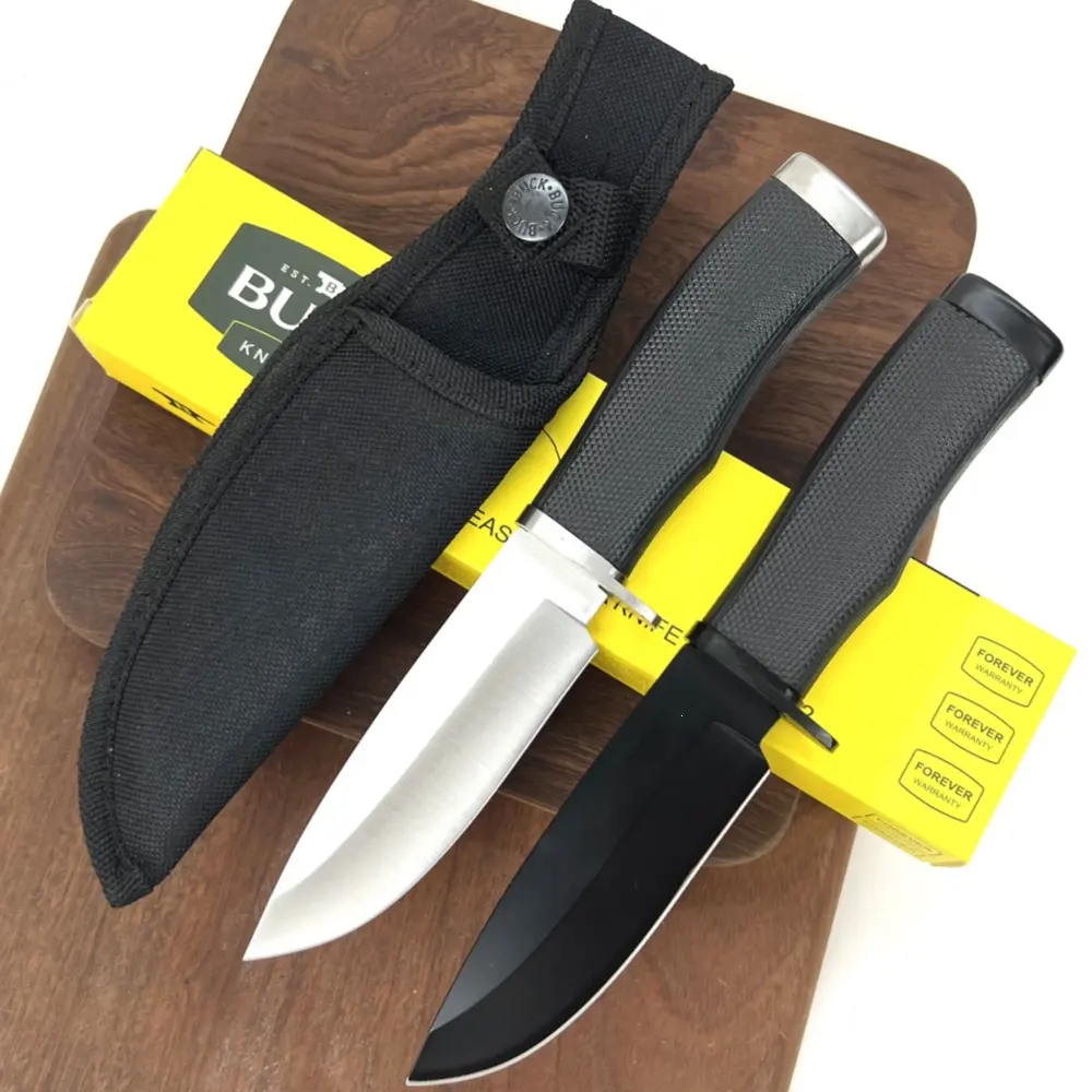 Outdoor fixed-blade knife with a sharp blade and non-slip handle, includes a nylon sheath; straight-edge design; practical EDC knife; easy to carry; suitable for everyday use, outdoor adventures, camping, and mountaineering; makes a great gift.