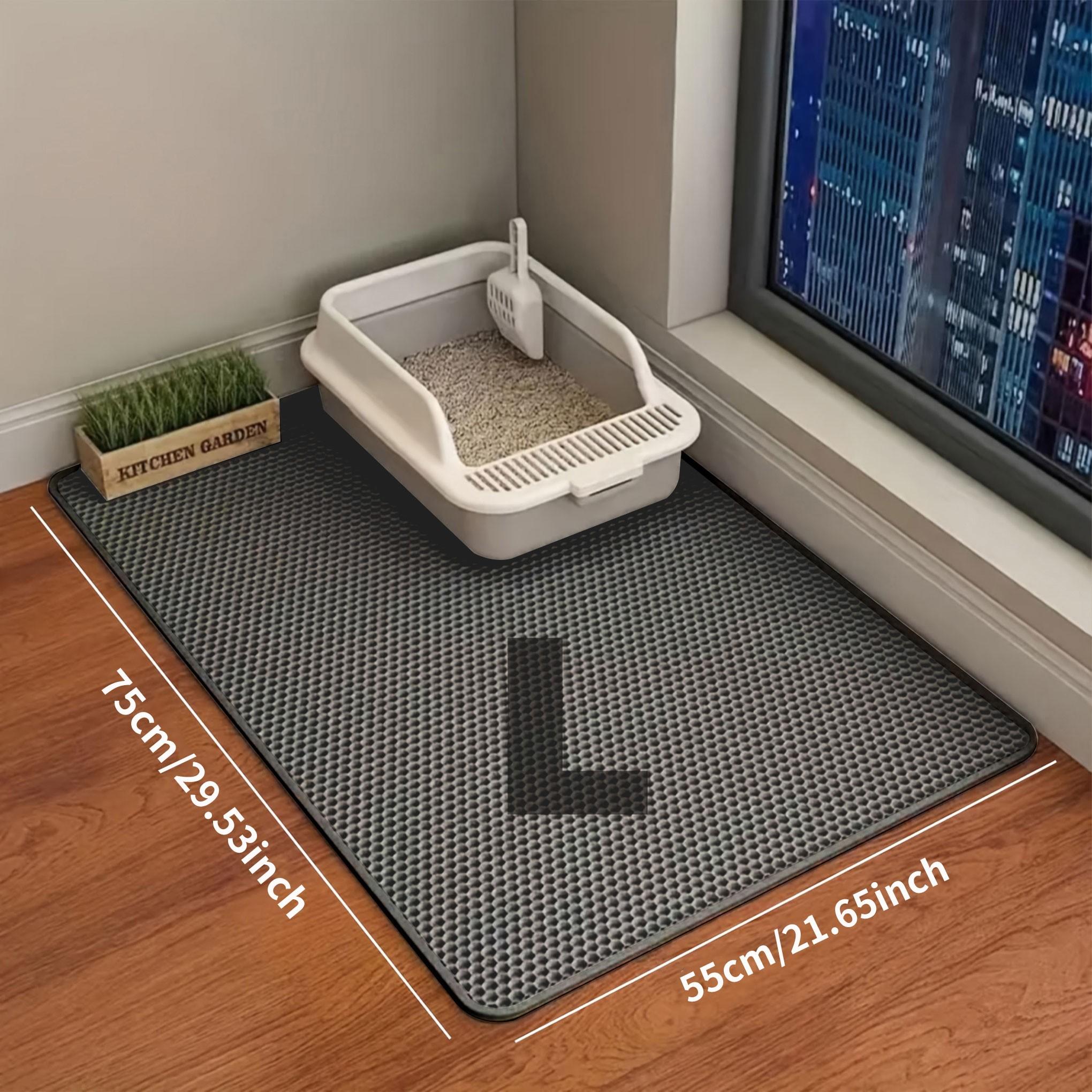 Double Layer Cat Litter Mat, Efficient Splash-Proof Eva Material, Non-Slip and Easy to Clean, 55x75cm/60x90cm Sizes