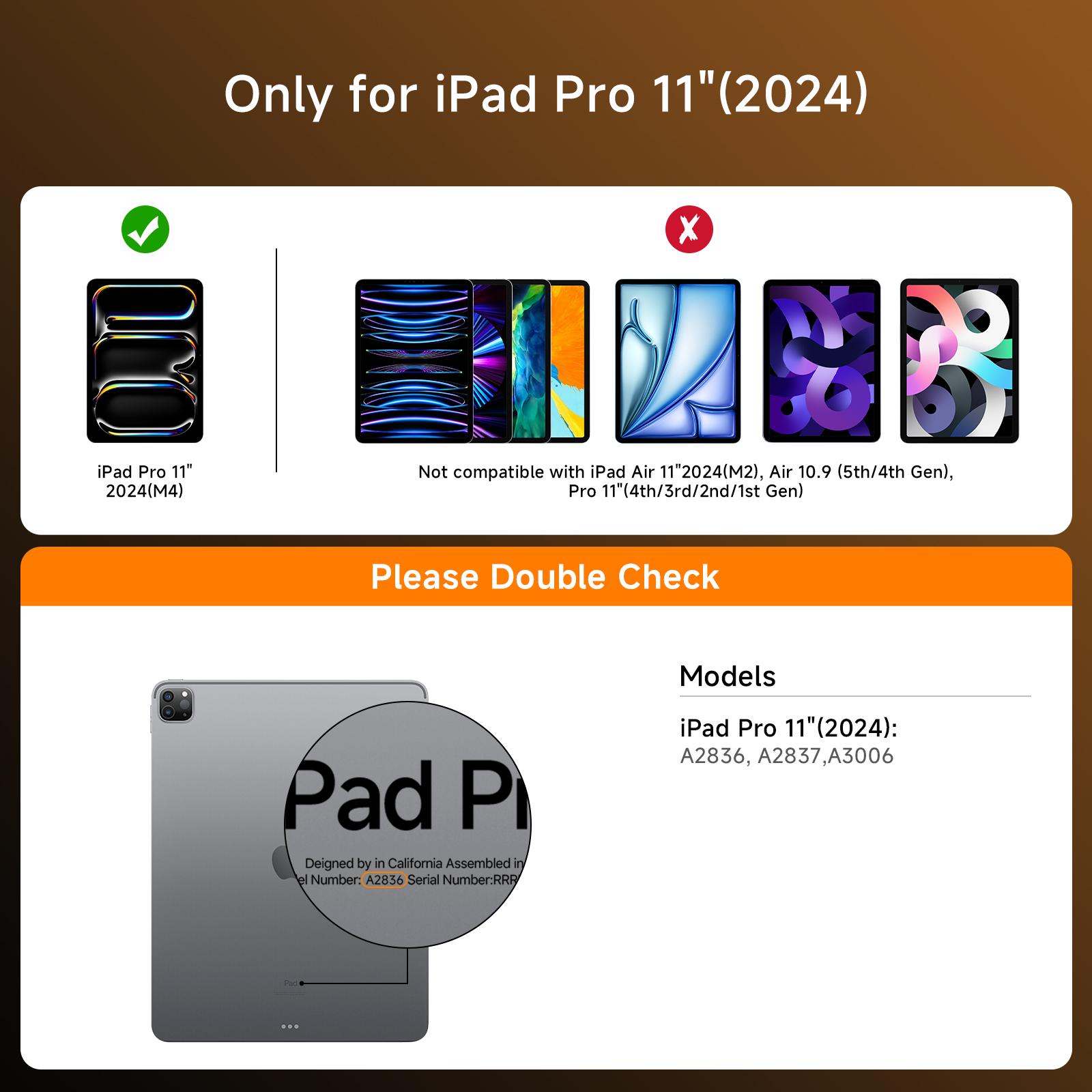 360° Rotating iPadCase  with Keyboard For(M3/M2, 2025/2024) & Air 5/4 Gen, 360° Rotating Multi-Touch Trackpad, 7-Color Backlit Keyboard,Transparent Back, Pencil Holder, Type-C Chargin