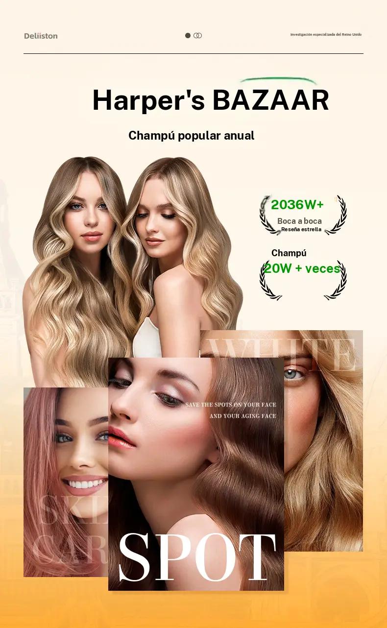 Deliiston Shampoo and Conditioner 300ml, contains ginger extract to strengthen the hair roots, moisturize the hair, and make it soft and easy to comb.