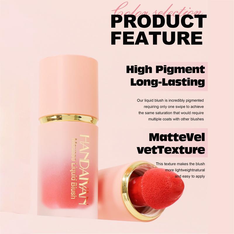Long Lasting Matte Liquid Blush, 1 Count Natural Look Blush for Daily Makeup, Easy Applying Soft Color Lightweight Blush, Beauty & Personal Care Product, Makeup Products, Christmas Gift, Gentle