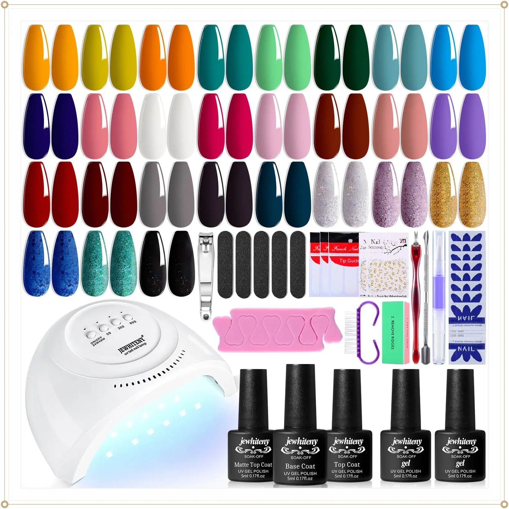27 Colors Nail Polish Kit with U V Light, U V LED Nail Dryer Lamp Curing Gel Nail Polish Set Popular Gel Polish Set DIY at Home, Nail Manicure ToolsGift