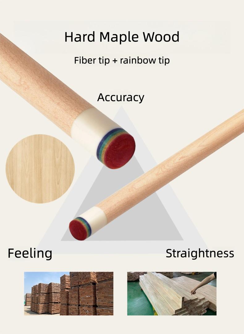 JIAN YING Premium Billiards Cue Set with Leather Case 1/2 Split 12.5mm Tip 18-20oz Weight 58 Inches Length Black Pink Pattern Includes Cue Glove & Chalk