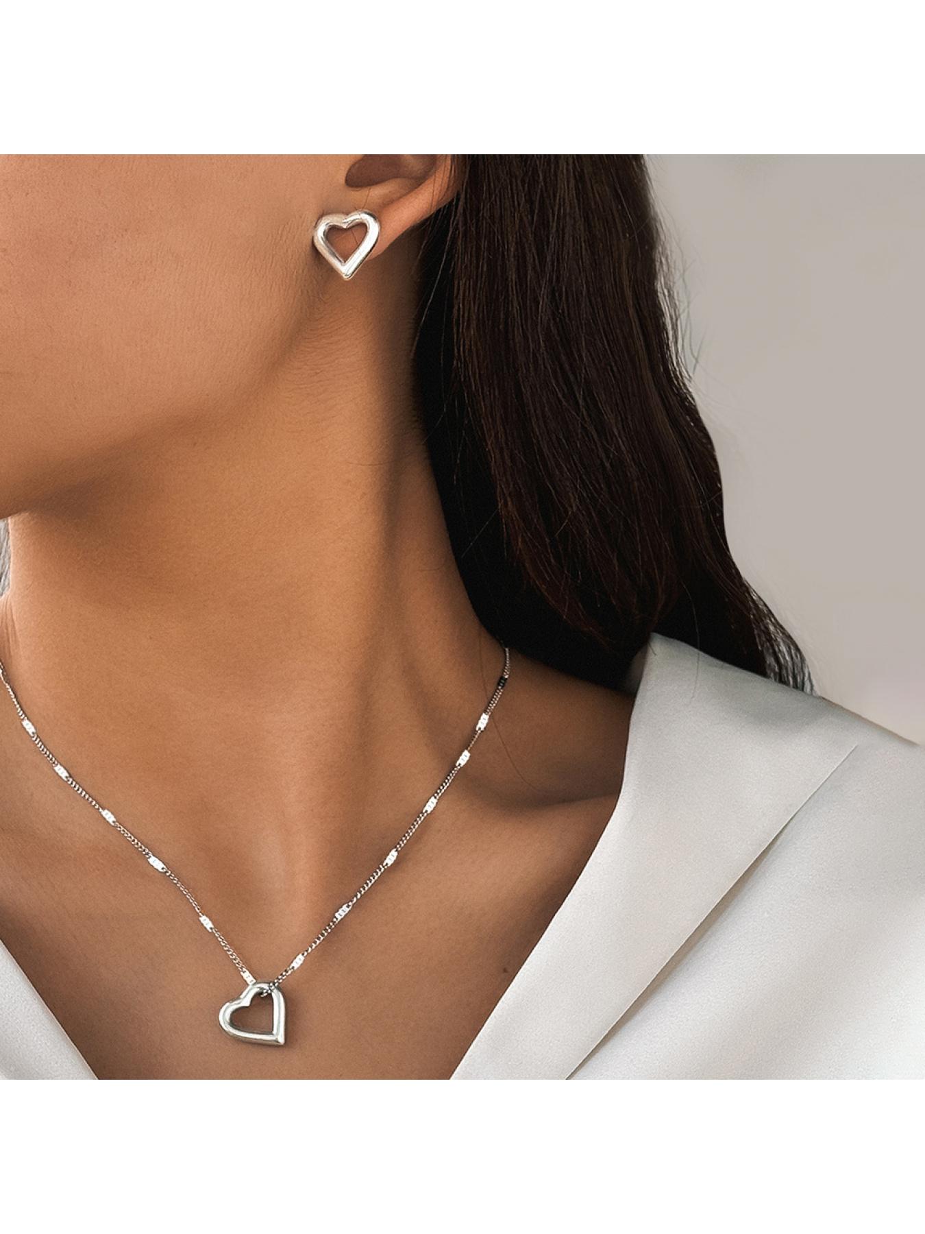 Couple and best friend gift - Stainless steel DIY heart-shaped love pendant set - Non-fading jewelry