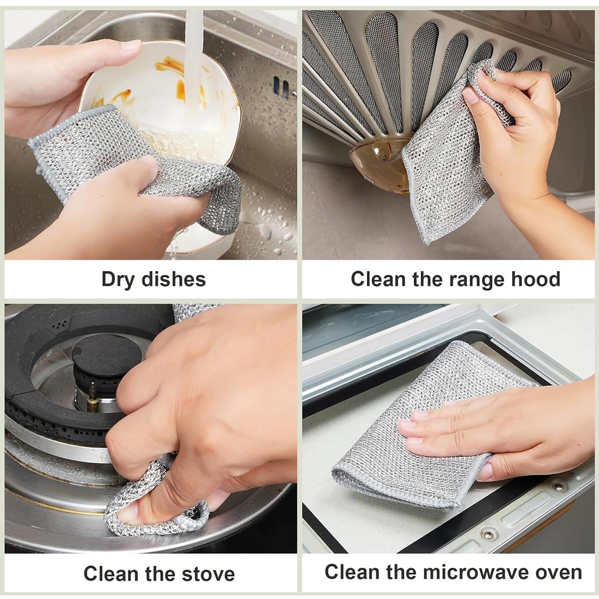 10PCS Non-scratch wire reel cloth, mesh wire cloth Reusable non-scratch cleaning cloth, multi-purpose wire reel cloth 10PCS Non-scratch wire reel cloth, mesh wire cloth Reusable non-scratch cleaning cloth, multi-purpose wire reel cloth