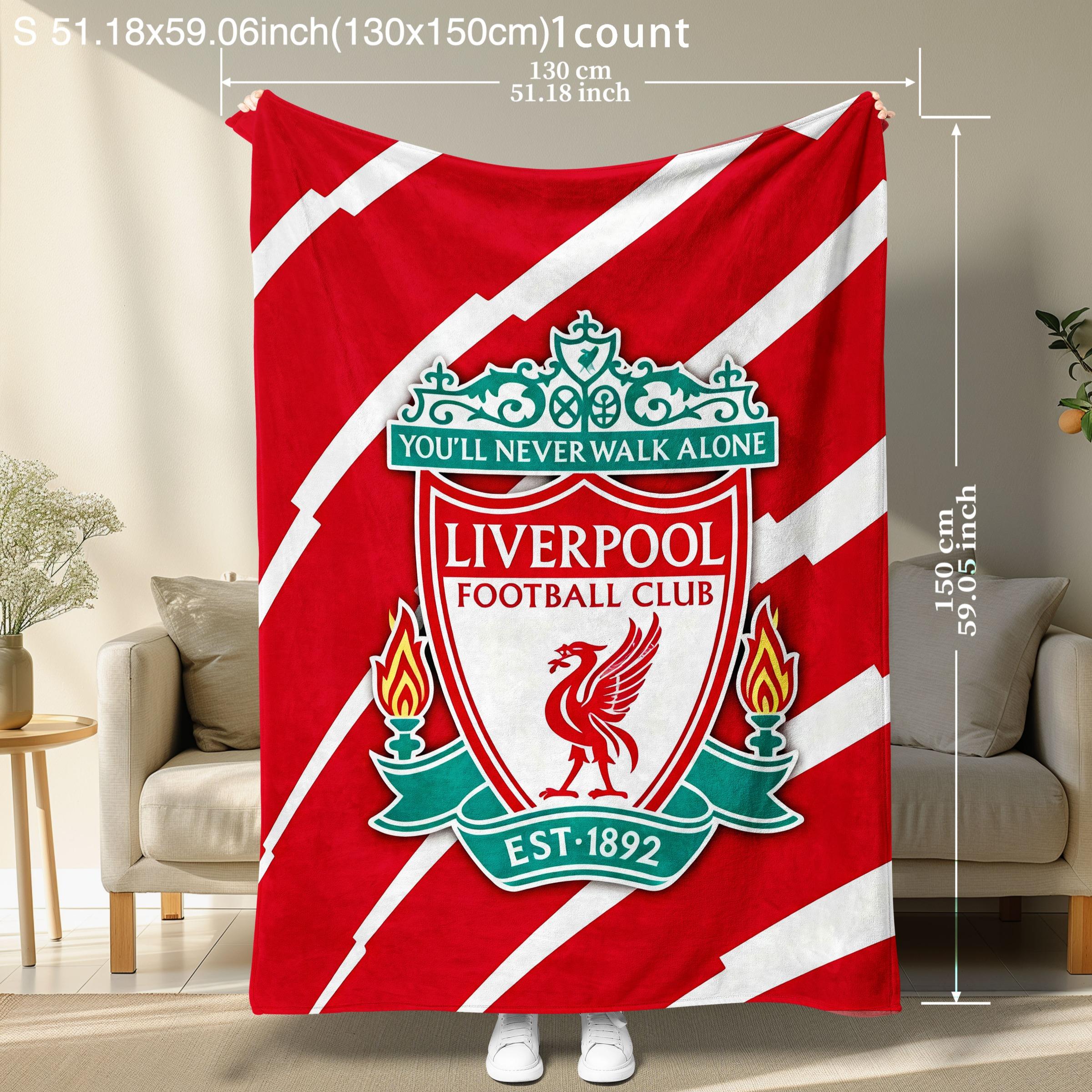Liverpool Fc Crest Blanket, Super Soft Fleece Design in and, Perfect Gift for Fans and Home Decor