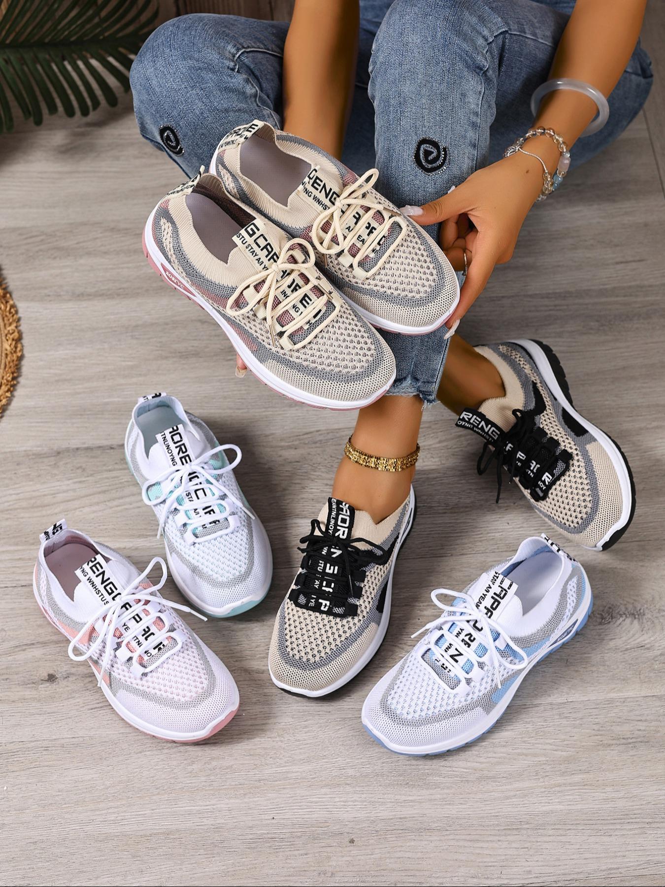 Women's New Casual Sports Shoes, Large Size Lightweight Soft Sole Sneakers, Comfortable Non-Slip Walking Shoes, Perfect for Travel & Leisure Activities, Trendy Walking Sneaker