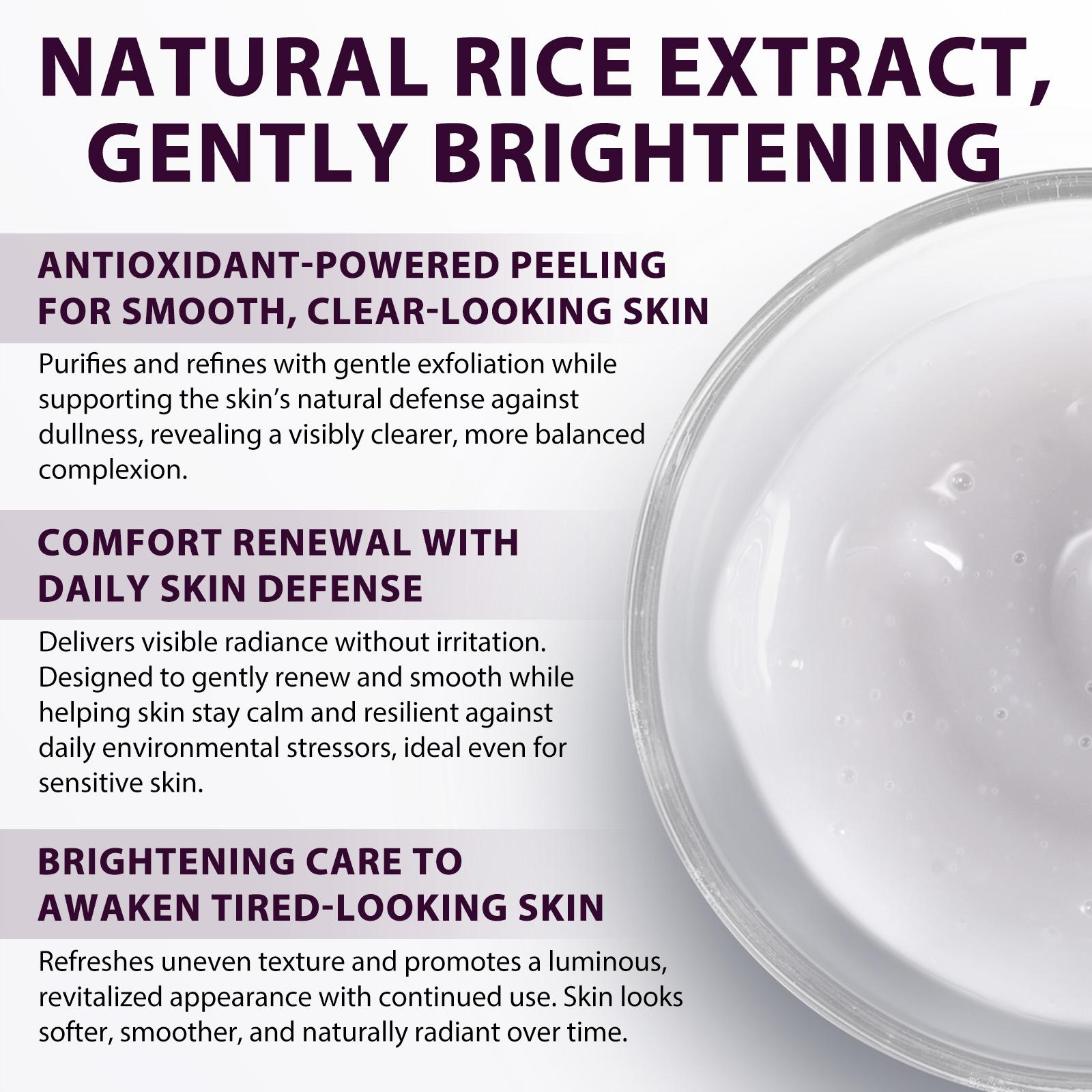 ikzee Black Rice Exfoliating Ampoules 100ml, Hydrating Exfoliant, a gentle mild daily exfoliating scrub for face and body, brightens and removes dead skin cells from all skin types, a daily skincare product.