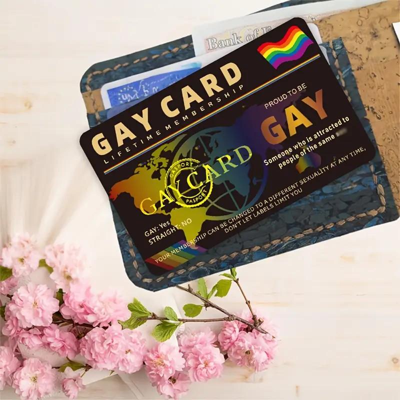1 or 3 LGBTQ+ Pride Lifetime Membership Cards - Non-adhesive PVC gay ID-style membership cards, souvenirs for LGBTQ+ individuals and allies, birthday and community event gifts, rainbow heart design, high-gloss texture printing, funny and humorous style