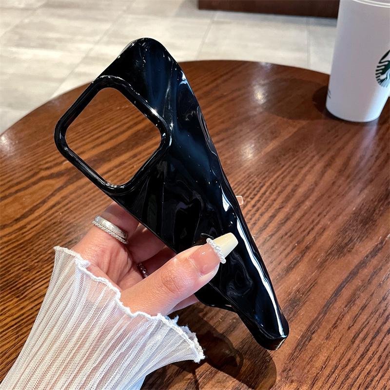 Simple three-dimensional wave pattern mobile phone case suitable for iPhone15/15promax/15pro/11/12/13/14promax/11pro/11promax/12pro/12promax/13pro/13promax/14pro/14promax/soft shell simple creative Shockproof Phone Cover