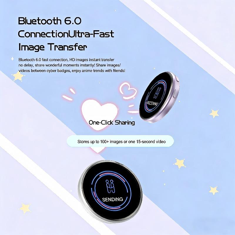 Cyber Electronic Bar Smart Network Badge 1.7-inch HD Screen Anime Electronic Badge | Dynamic Display GIF/Video Badge